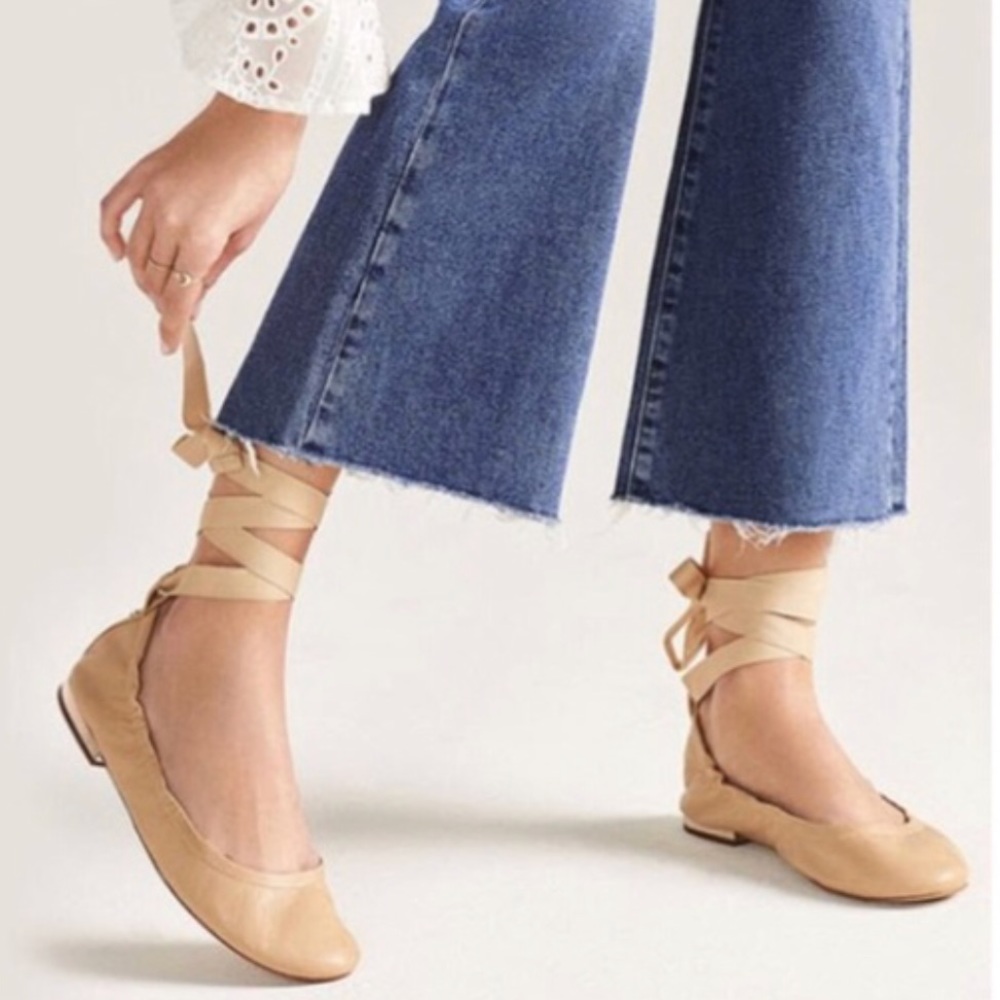 Sam Edelman Fallon Tie Up Ballet Flats Nude